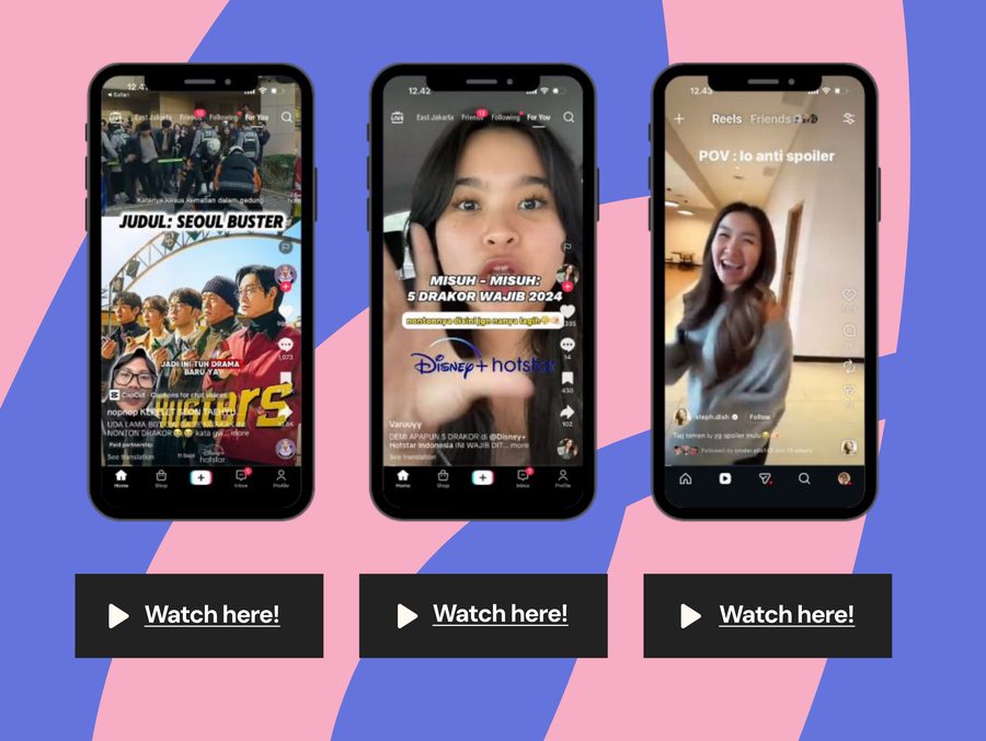 Contoh campaign Social Lab untuk Disney+ Hotstar di TikTok